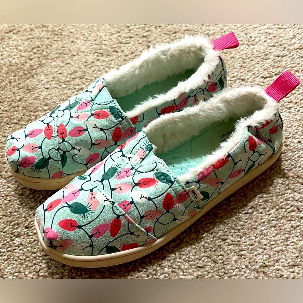 Toms Kids~Holiday Lights Slip On Shoes Size Youth 2.5